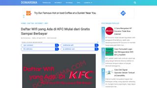 
                            2. Daftar Wifi yang Ada di KFC Mulai dari Gratis Sampai Berbayar ...