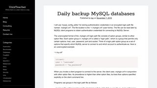 
                            9. Daily backup MySQL databases – UnixTeacher