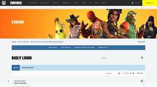 
                            3. Daily login - Forums - Epic Games