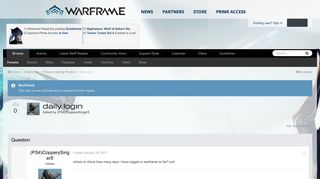 
                            11. daily login - Players helping Players - Warframe Forums