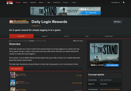 
                            13. Daily Login Rewards (Concept) - Giant Bomb