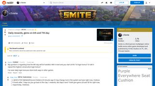 
                            2. Daily rewards, gems on 6th and 7th day : Smite - Reddit
