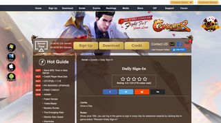 
                            2. Daily Sign-In - A Free Classic PVP Online Game ... - Conquer Online
