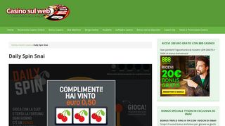 
                            8. Daily Spin Snai : Gioca gratis e vinci ! - Casino AAMS sicuri e legali