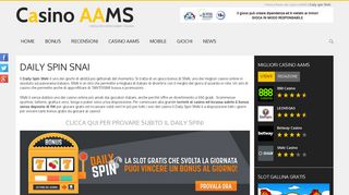 
                            7. Daily Spin SNAI - vincite e probabilità di Snai Daily Spin| casinoaams.it