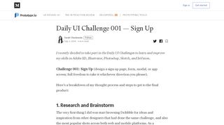 
                            8. Daily UI Challenge 001 — Sign Up – Prototypr