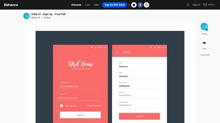 
                            5. Daily UI - Sign Up - Free PSD on Behance