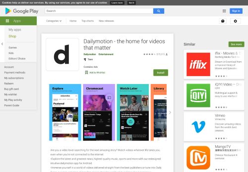 
                            9. dailymotion - the home for videos that matter - Apps on Google Play