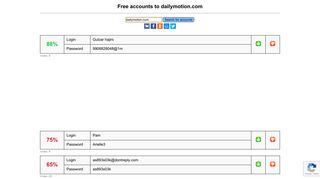 
                            10. dailymotion.com - free accounts, logins and passwords