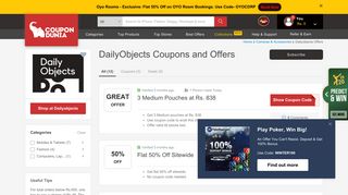 
                            8. DailyObjects Coupons, Offers, Coupon Codes - Feb 2019