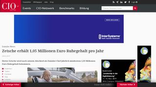 
                            11. Daimler News: Zetsche erhält 1,05 Millionen Euro Ruhegehalt pro ...