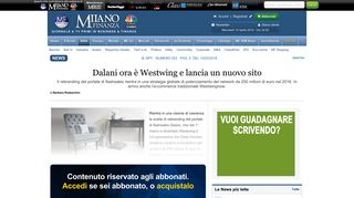 
                            9. Dalani ora è Westwing e lancia un nuovo sito - MilanoFinanza.it