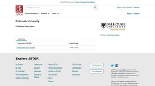 
                            7. Dalhousie University on JSTOR