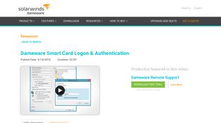 
                            3. Dameware Smart Card Logon & Authentication - Video | SolarWinds