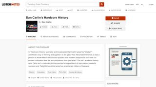 
                            13. Dan Carlin's Hardcore History (podcast) - Dan Carlin | Listen Notes