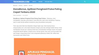 
                            7. DanaBonus, Aplikasi Penghasil Pulsa Paling Cepat Terbaru 2019 ...