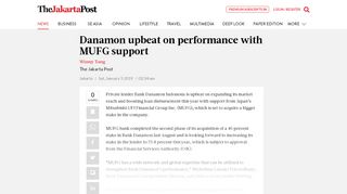 
                            9. Danamon upbeat on performance with MUFG support - Sat, January 5 ...