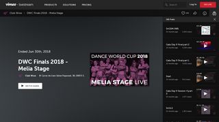 
                            10. Dance World Cup 2018 - Melia Stage on Livestream