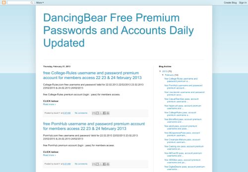 
                            3. DancingBear Free Premium Passwords and Accounts Daily Updated