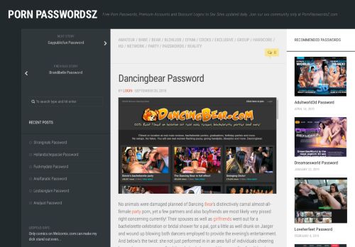 
                            2. Dancingbear Password – Porn PasswordsZ