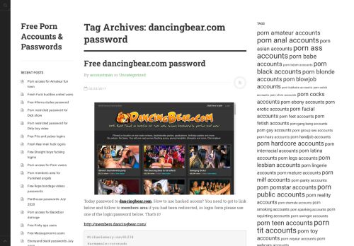 
                            8. dancingbear.com password | Free Porn Accounts & Passwords