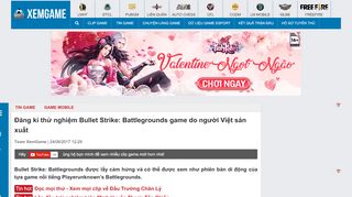 
                            12. Đăng kí thử nghiệm Bullet Strike: Battlegrounds game do người Việt ...