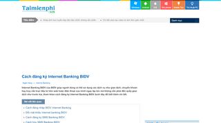 
                            11. Đăng ký Internet Banking BIDV, thanh toán trực tuyến bằng thể ngân ...