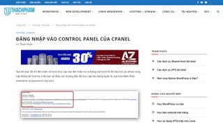 
                            6. Đăng nhập vào control panel của cPanel - Thach Pham