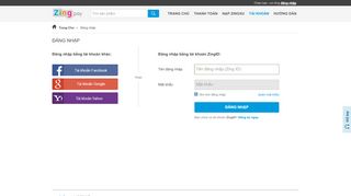 
                            6. Đăng nhập - ZingPay - Nạp ZingXu cho các sản phẩm game VNG