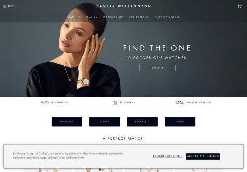 
                            4. Daniel Wellington: Timeless and elegant watches online