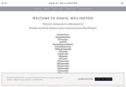 
                            6. Daniel Wellington - Verified Collaboration Accounts