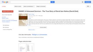 
                            9. DANIK! A Holocaust Survivor - The True Story of David ben Kalma ...  - نتيجة البحث في كتب Google