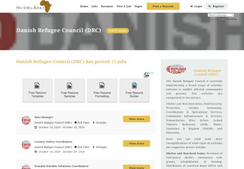 
                            6. Danish Refugee Council (DRC) Jobs in Africa, February, 2019 | NGO ...