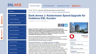 
                            11. Dank Annex J: Kostenloses Speed-Upgrade für Vodafone DSL Kunden