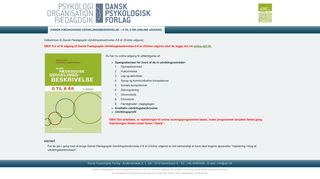 
                            1. Dansk Pædagogisk Udviklingsbeskrivelse - Dansk Psykologisk Forlag
