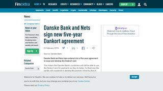
                            13. Danske Bank and Nets sign new five-year Dankort agreement