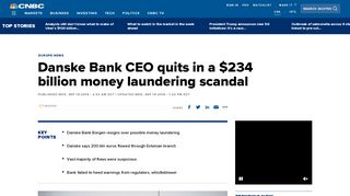 
                            12. Danske Bank CEO resigns over money laundering scandal - CNBC.com