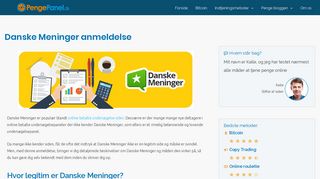 
                            8. Danske Meninger anmeldelse - Pengepanel.dk - Tjen penge online
