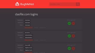 
                            1. daofile.com passwords - BugMeNot