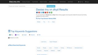
                            7. Daotao tnu vn dhyd Results For Websites Listing - SiteLinks.Info