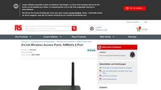 
                            12. DAP-1160/B | D-Link Wireless Access Point, 54Mbit/s 2-Port | RS ...