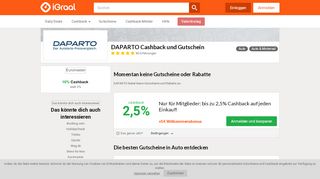 
                            10. DAPARTO Gutschein + 2,5% Cashback Februar 2019 - iGraal