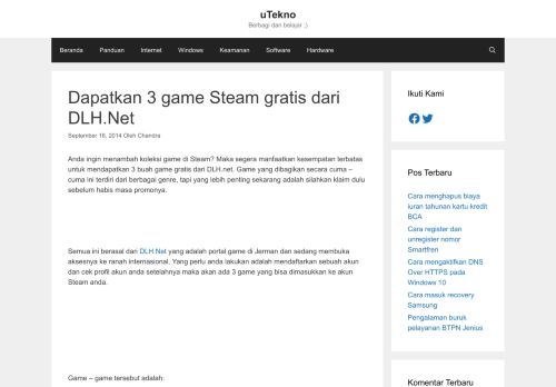 
                            7. Dapatkan 3 game Steam gratis dari DLH.Net – uTekno