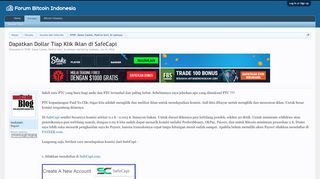 
                            8. Dapatkan Dollar Tiap Klik Iklan di SafeCapi | Forum Bitcoin Indonesia