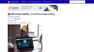 
                            10. DAPS Token (DAPS) - Crex24 Exchange Listing - 3 Oct