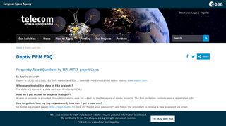 
                            3. daptiv PPM FAQ | ESA's ARTES Programmes