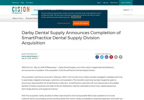 
                            8. Darby Dental Supply Announces Completion of SmartPractice Dental ...