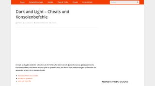 
                            8. Dark and Light - Alle Cheats und Konsolenbefehle - games-blog.de