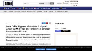 
                            7. Dark Orbit: Bigpoint nimmt nach eigener Angabe 2 Millionen Euro mit ...