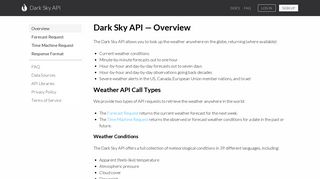 
                            6. Dark Sky API: Documentation Overview